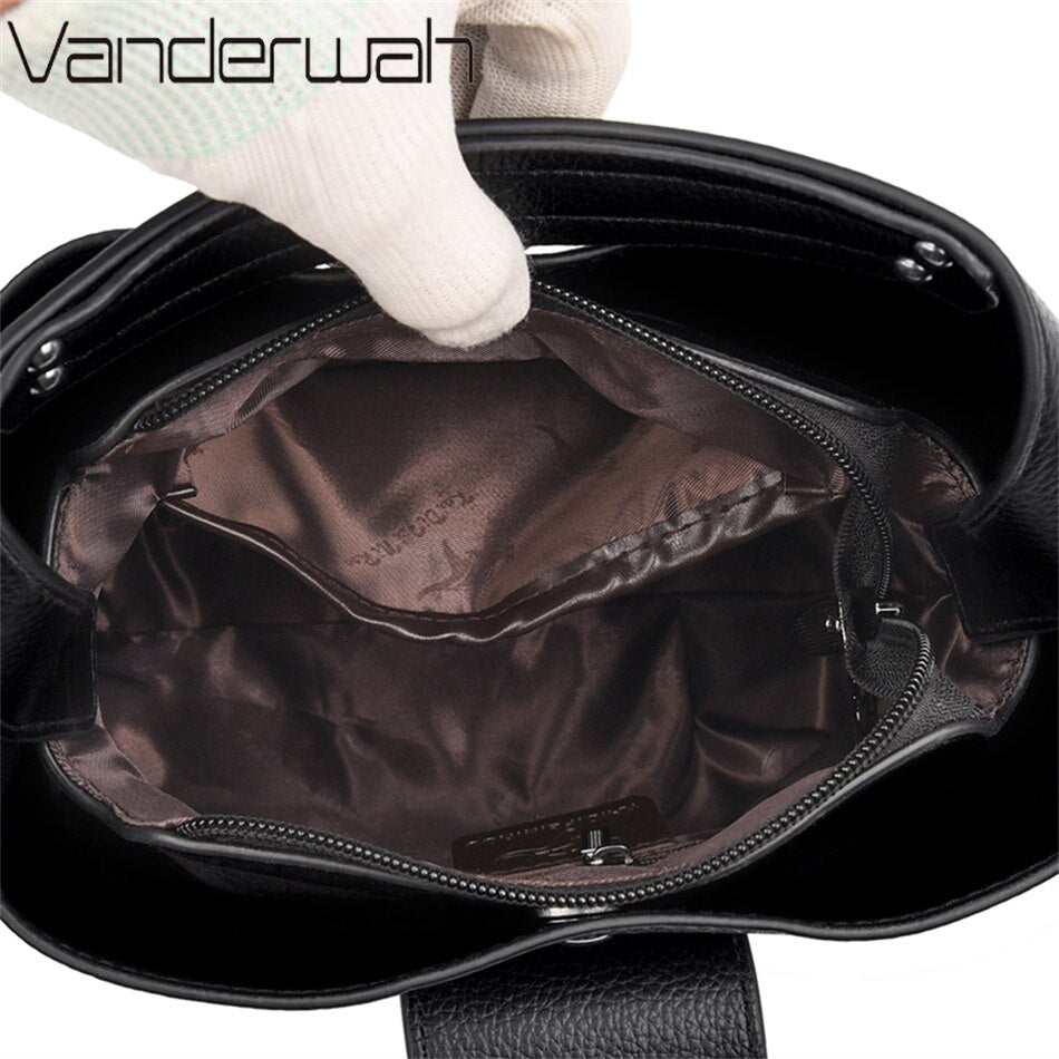 3 Layers Casual Mini Handbag Soft Leather Shoulder Bags for Women Luxury Ladies Crossbody Bag Female Messenger High Quality Sac