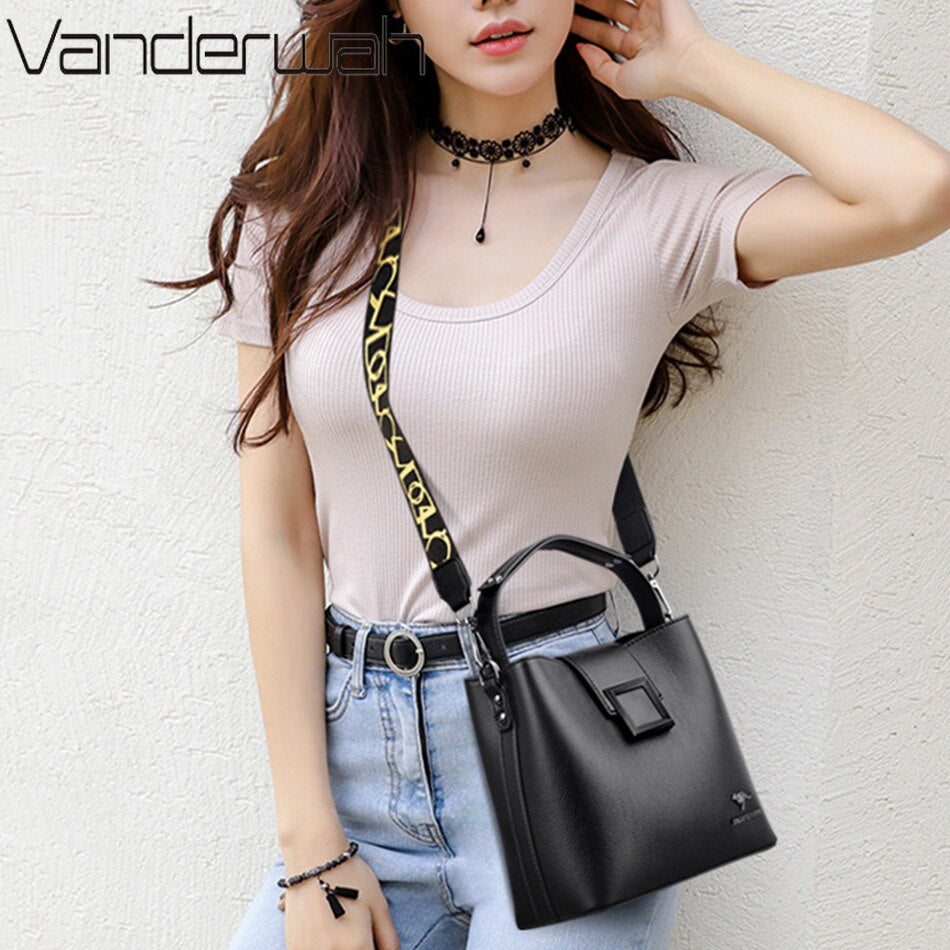 3 Layers Casual Mini Handbag Soft Leather Shoulder Bags for Women Luxury Ladies Crossbody Bag Female Messenger High Quality Sac