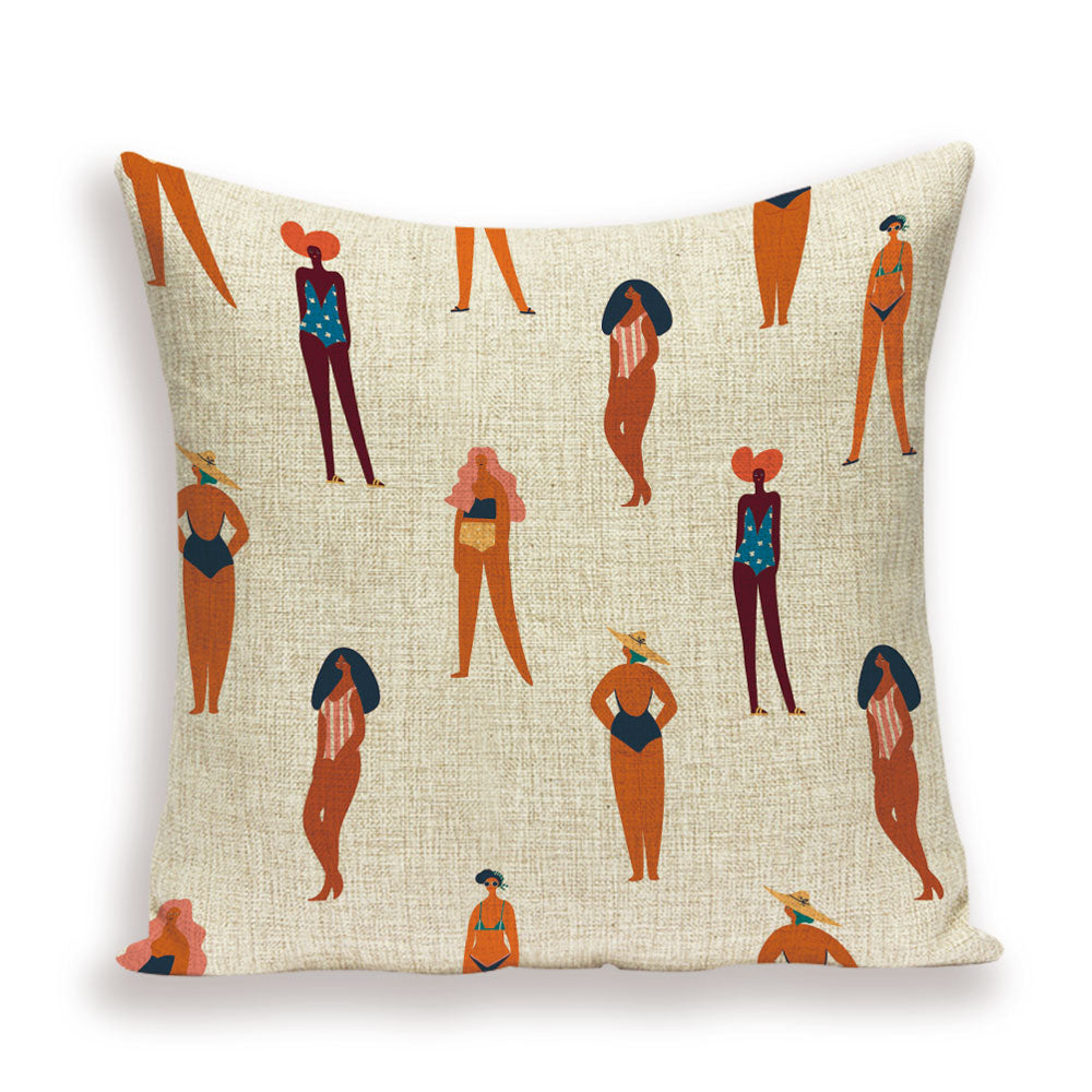 Shabby Abstract Cushions Cover Eye Geometric Patterns Pillow Case Printed Linen Cushion Cases Girl Sofa Pillows Covers Kissen