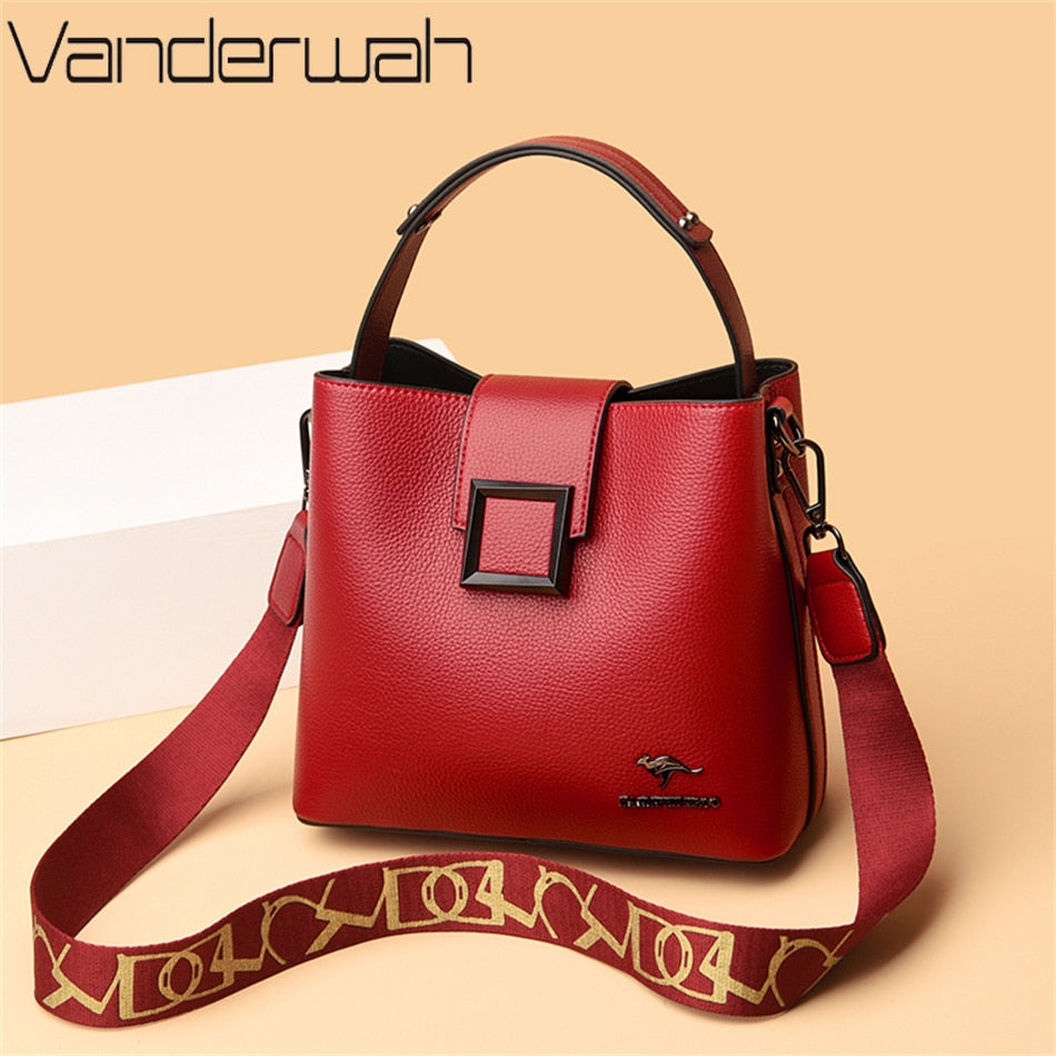 3 Layers Casual Mini Handbag Soft Leather Shoulder Bags for Women Luxury Ladies Crossbody Bag Female Messenger High Quality Sac