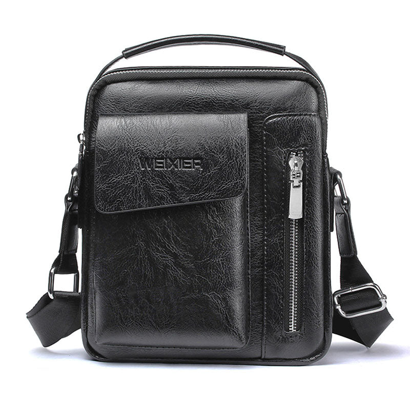 WEIXIER Men Shoulder Bags Crossbody Bag Multi-function Men's Handbags Capacity PU Leather Bag For Male Messenger Bags Tote Bag