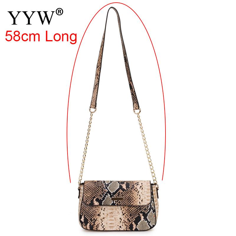 Female Pu Leather Chain Crossbody Bags New Fashion Small Snake Print Flap Shoulder Bag For Women Girls Square Messenger Bag