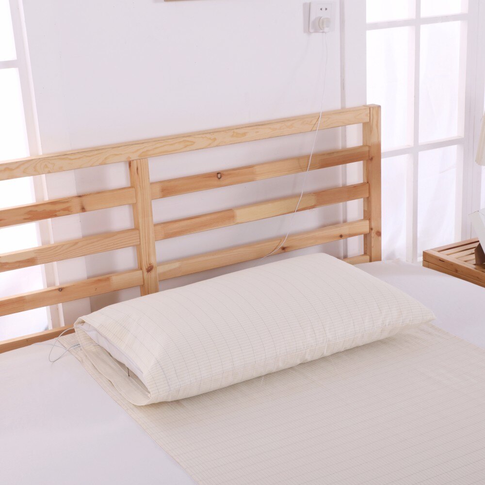 Conductive Pillow Case EMF Protection 50*75CM(20"x30") Silver Conductive with Grounding Connection Cord Organic Cotton earth