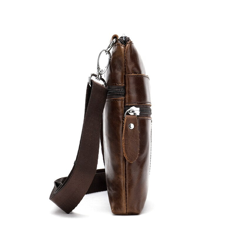 WESTAL Men's Shoulder Bag Small Crossbody Bags for Men Mini Bag for Phone Men's Bag Genuine Leather Men Messenger Bags 2222