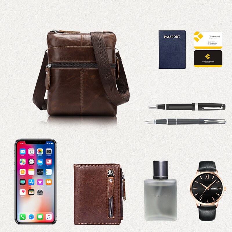 WESTAL Men's Shoulder Bag Small Crossbody Bags for Men Mini Bag for Phone Men's Bag Genuine Leather Men Messenger Bags 2222