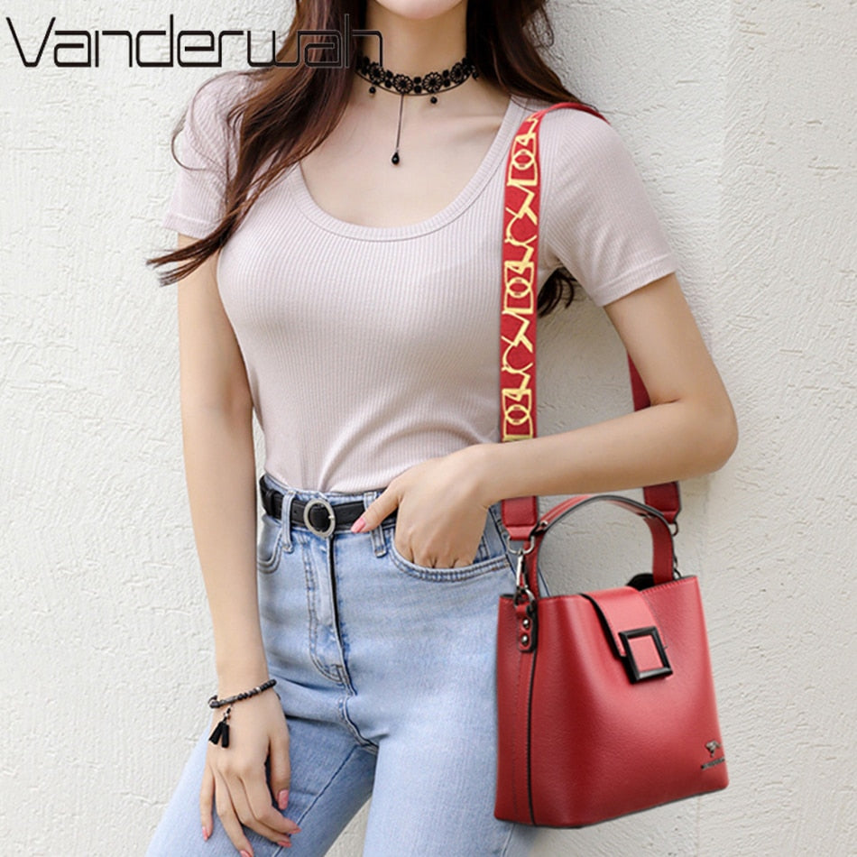 3 Layers Casual Mini Handbag Soft Leather Shoulder Bags for Women Luxury Ladies Crossbody Bag Female Messenger High Quality Sac