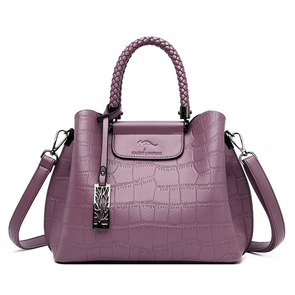 Hand-knitted Luxury Handbags Women Bags Designer Stone Pattern Ladies Handbag Crossbody Bags For Women Shoulder Messenger Bag