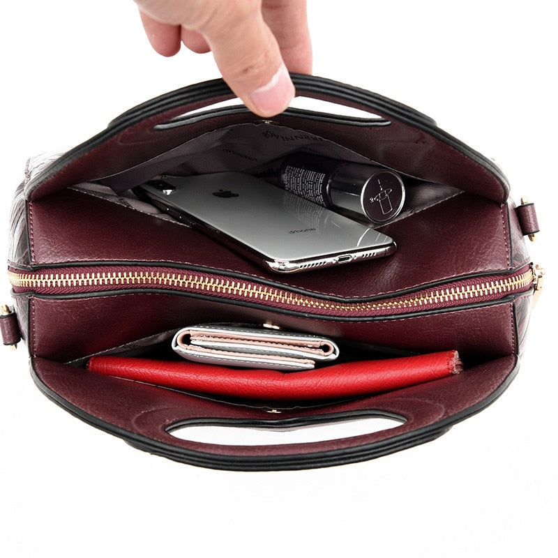 Women Leather Handbags Female Ladies Hand Hobos Bag Mother Shoulder Bag Chinese Style Crossbody Bags For Women 2019 Sac A Main