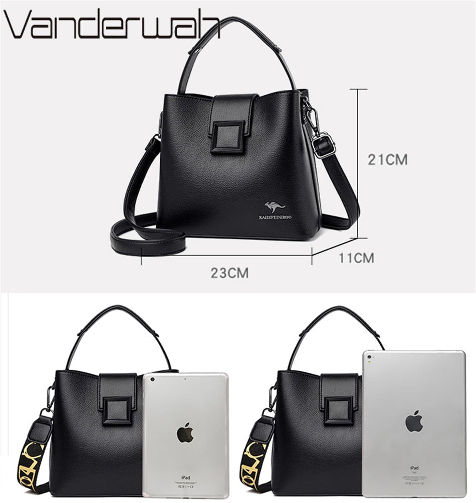 3 Layers Casual Mini Handbag Soft Leather Shoulder Bags for Women Luxury Ladies Crossbody Bag Female Messenger High Quality Sac