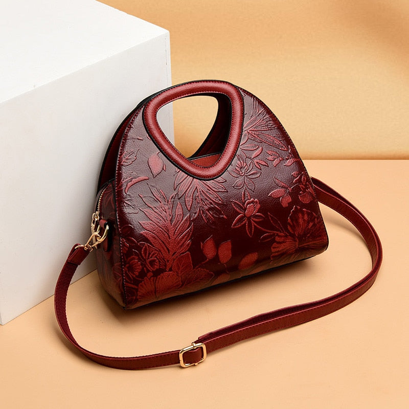 Women Leather Handbags Female Ladies Hand Hobos Bag Mother Shoulder Bag Chinese Style Crossbody Bags For Women 2019 Sac A Main