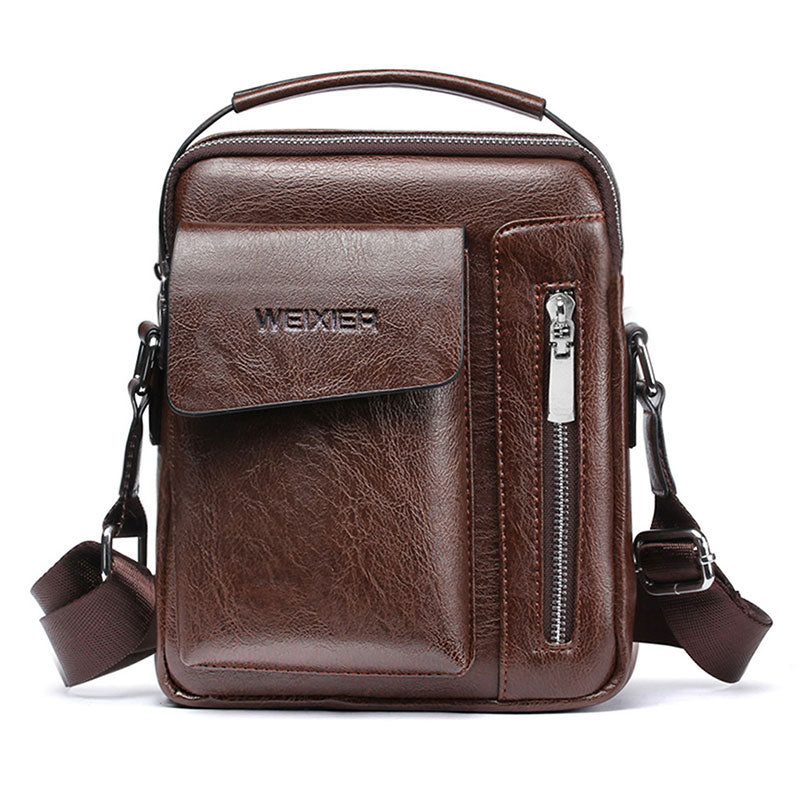 WEIXIER Men Shoulder Bags Crossbody Bag Multi-function Men's Handbags Capacity PU Leather Bag For Male Messenger Bags Tote Bag