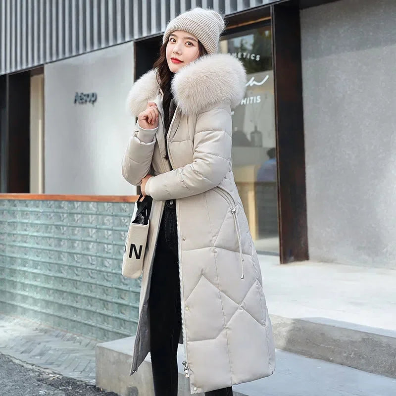 2022 New Snow Wear Coat Parkas Winter Jacket Women Hooded Fur Collar Parka Thick Warm Female Jackets Student Coats Wamen Clothes