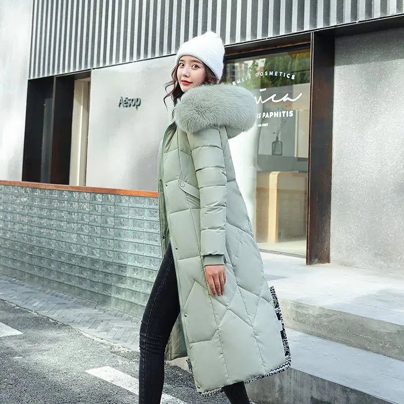 2022 New Snow Wear Coat Parkas Winter Jacket Women Hooded Fur Collar Parka Thick Warm Female Jackets Student Coats Wamen Clothes