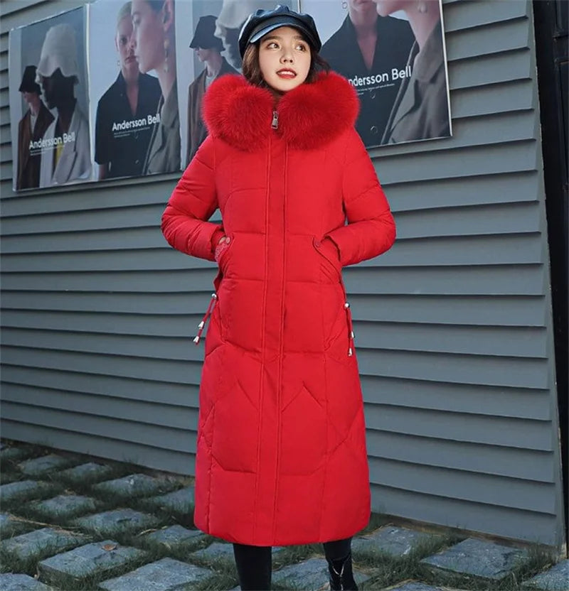 2022 New Snow Wear Coat Parkas Winter Jacket Women Hooded Fur Collar Parka Thick Warm Female Jackets Student Coats Wamen Clothes