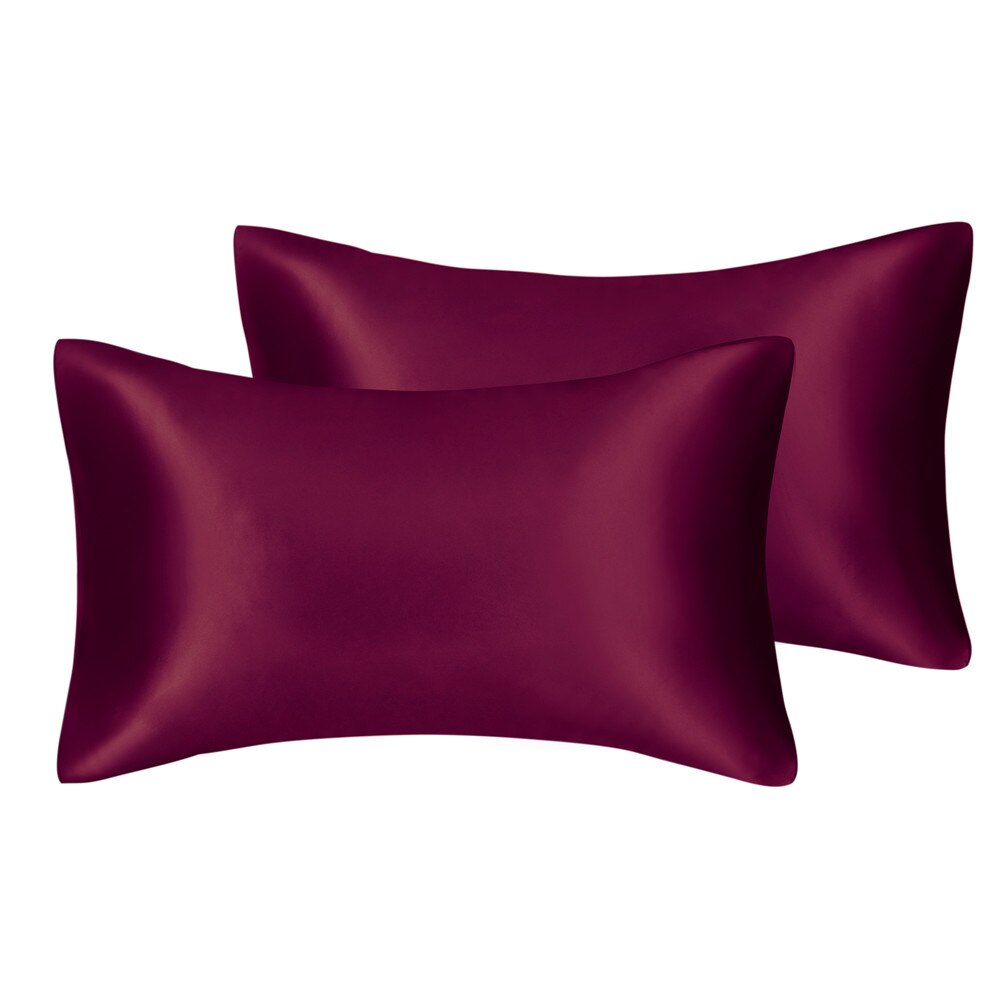 Solid High Quality Silky Satin Skin Care Pillowcase Hair Anti Pillow Case Queen King Full Size Pillow Cover For Sleep
