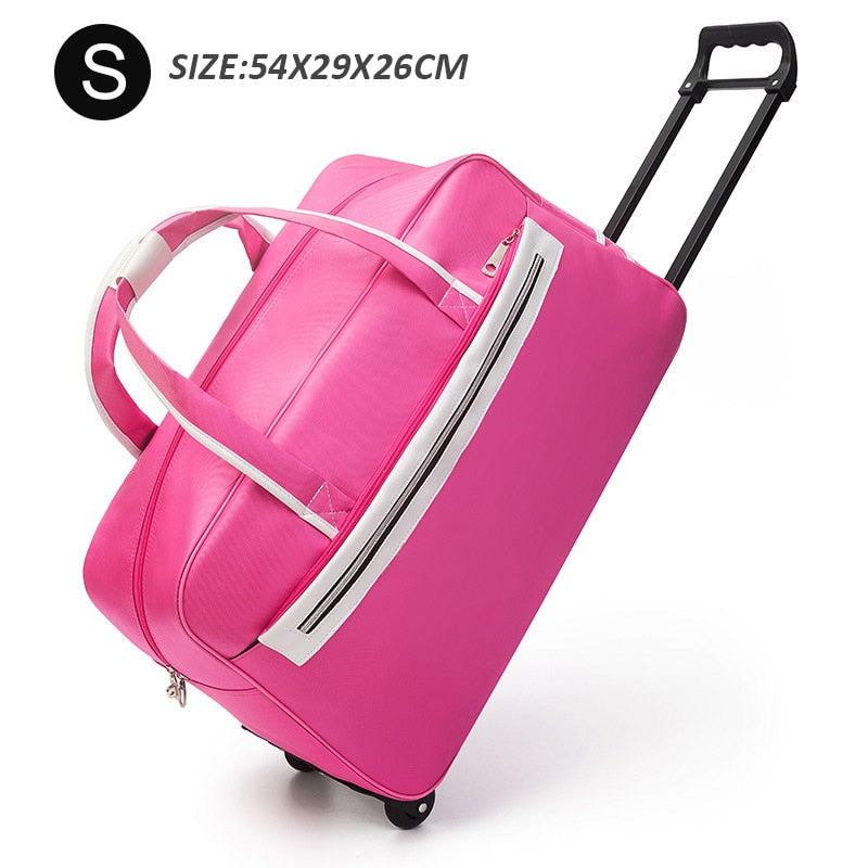 Striped Carry-Ons Bag Waterproof Nylon Trolly Bag For Traveling Men Travel Bags Foldable Cabin Suitcase With Wheels XA225C