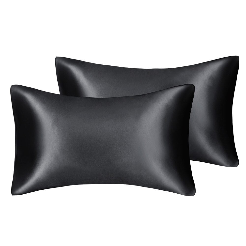 Solid High Quality Silky Satin Skin Care Pillowcase Hair Anti Pillow Case Queen King Full Size Pillow Cover For Sleep