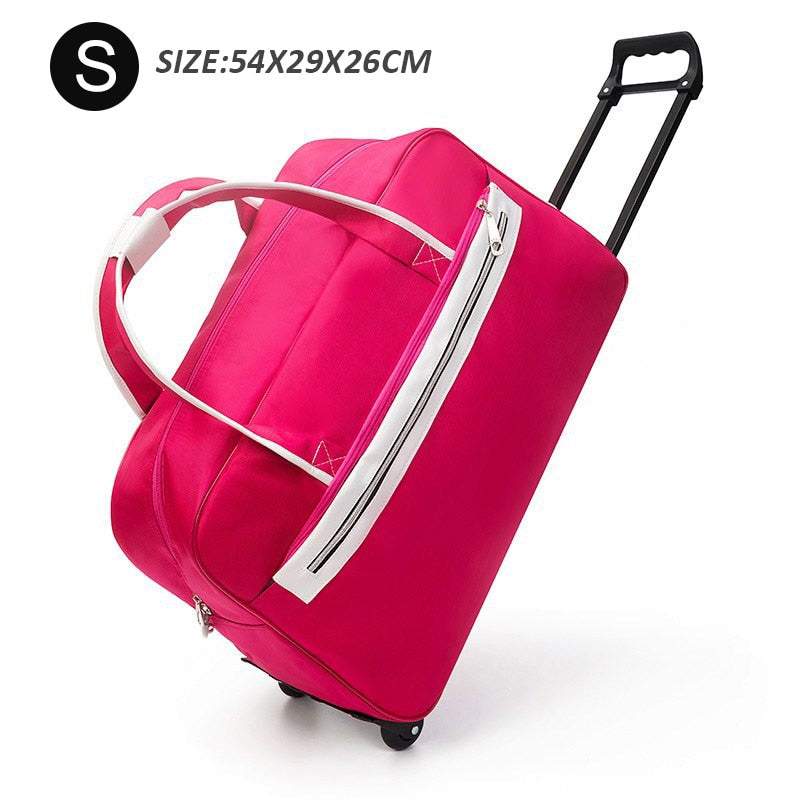 Striped Carry-Ons Bag Waterproof Nylon Trolly Bag For Traveling Men Travel Bags Foldable Cabin Suitcase With Wheels XA225C