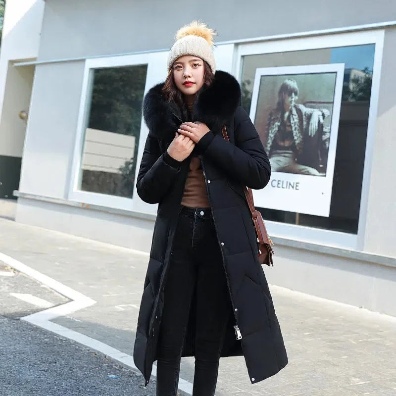 2022 New Snow Wear Coat Parkas Winter Jacket Women Hooded Fur Collar Parka Thick Warm Female Jackets Student Coats Wamen Clothes