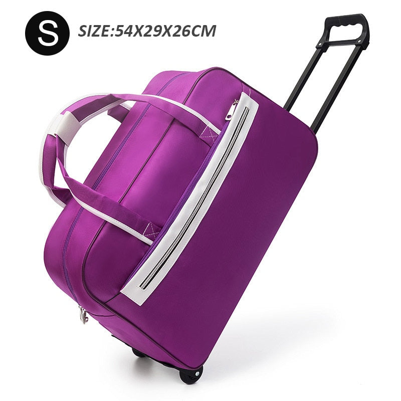 Striped Carry-Ons Bag Waterproof Nylon Trolly Bag For Traveling Men Travel Bags Foldable Cabin Suitcase With Wheels XA225C