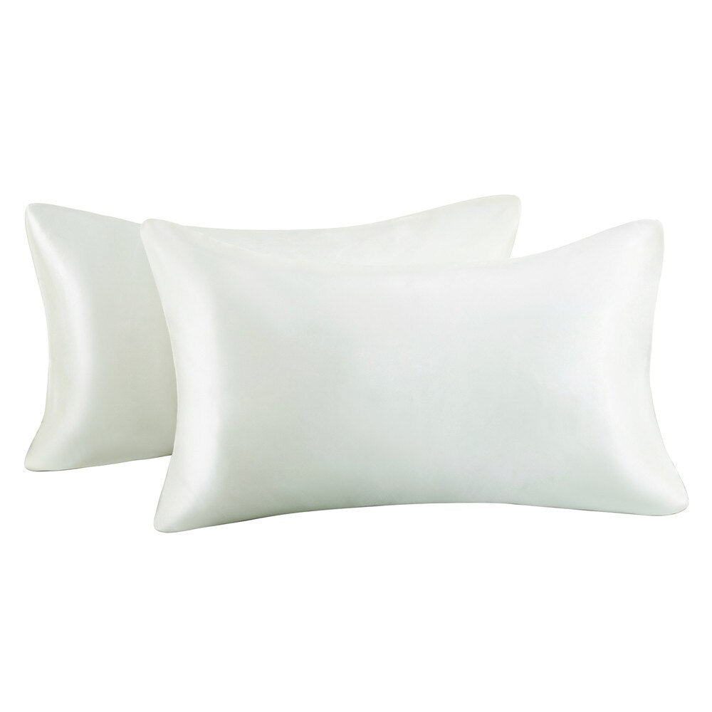 Solid High Quality Silky Satin Skin Care Pillowcase Hair Anti Pillow Case Queen King Full Size Pillow Cover For Sleep