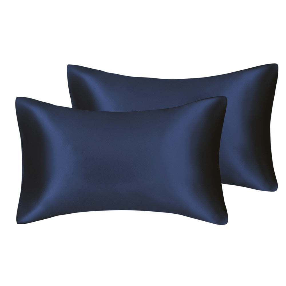 Solid High Quality Silky Satin Skin Care Pillowcase Hair Anti Pillow Case Queen King Full Size Pillow Cover For Sleep