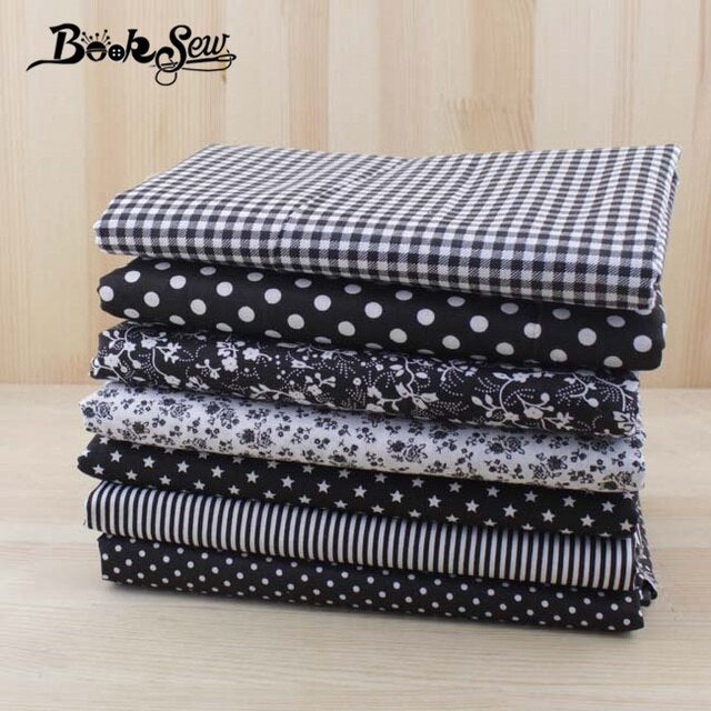 Booksew 7pcs 50cmx50cm Navy Blue Fat Quarters Cotton Fabric For DIY Sewing Patchwork Fabrics Tilda Cloth Telas Tecido Tulle