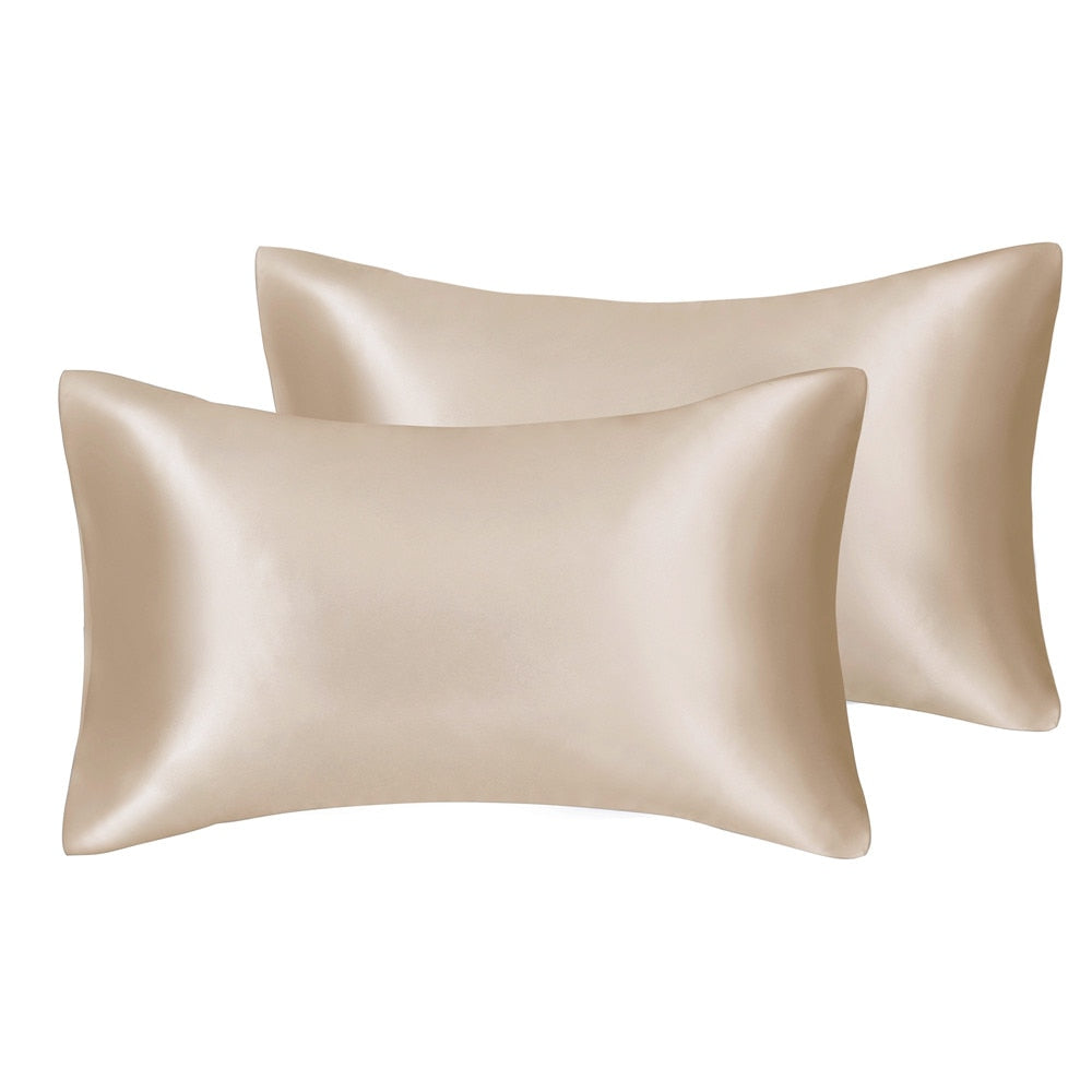 Solid High Quality Silky Satin Skin Care Pillowcase Hair Anti Pillow Case Queen King Full Size Pillow Cover For Sleep