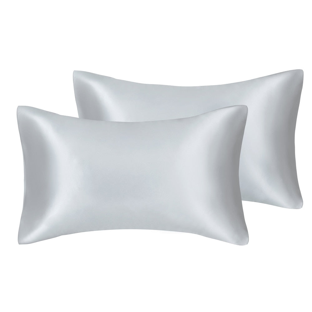 Solid High Quality Silky Satin Skin Care Pillowcase Hair Anti Pillow Case Queen King Full Size Pillow Cover For Sleep