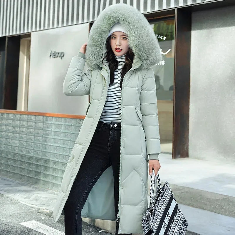 2022 New Snow Wear Coat Parkas Winter Jacket Women Hooded Fur Collar Parka Thick Warm Female Jackets Student Coats Wamen Clothes