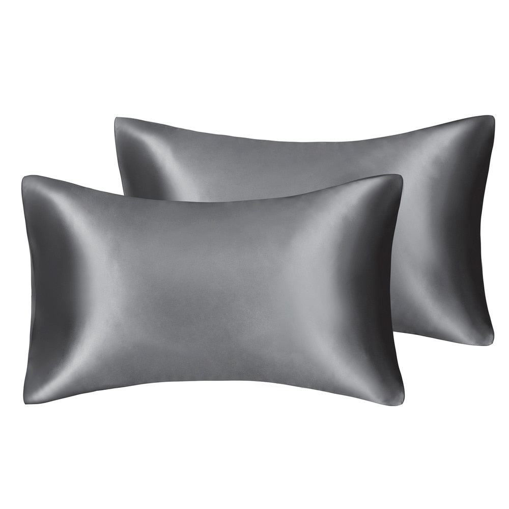 Solid High Quality Silky Satin Skin Care Pillowcase Hair Anti Pillow Case Queen King Full Size Pillow Cover For Sleep