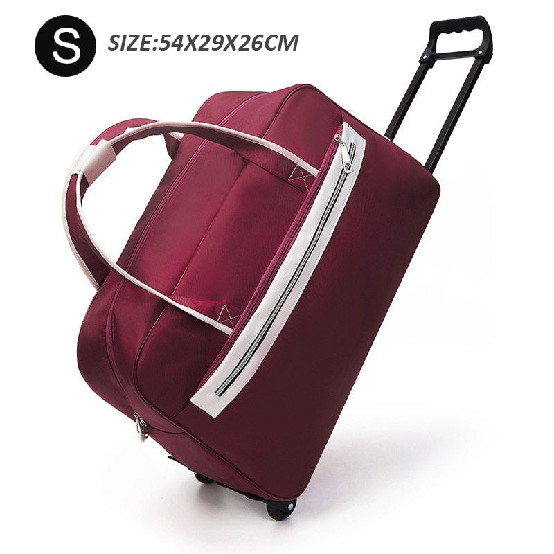 Striped Carry-Ons Bag Waterproof Nylon Trolly Bag For Traveling Men Travel Bags Foldable Cabin Suitcase With Wheels XA225C