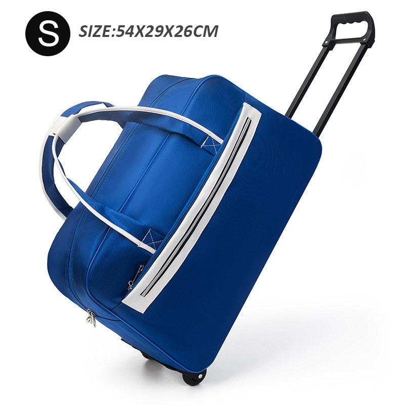 Striped Carry-Ons Bag Waterproof Nylon Trolly Bag For Traveling Men Travel Bags Foldable Cabin Suitcase With Wheels XA225C