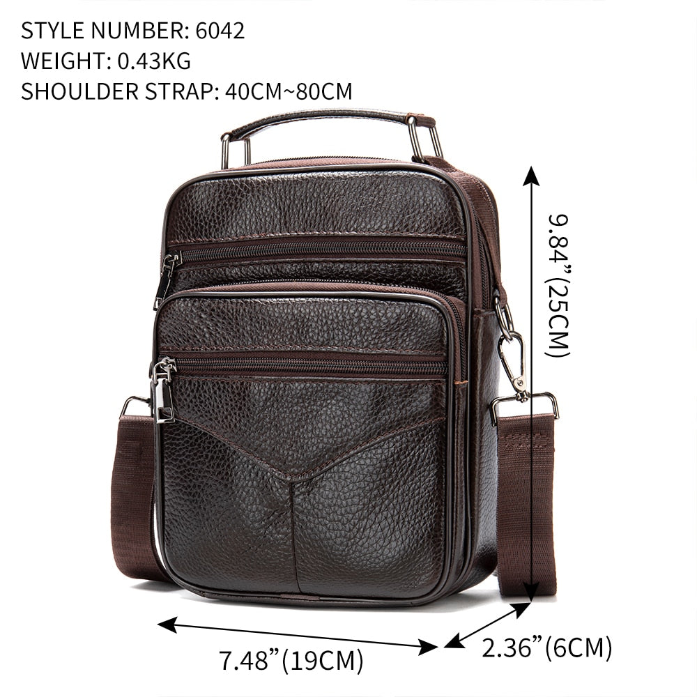 WESTAL Bag Men Leather Men's Shoulder Bag Zip Mens Messanger Crossbody Bags for Men Desinger Bags Small Men's Leather Handbags