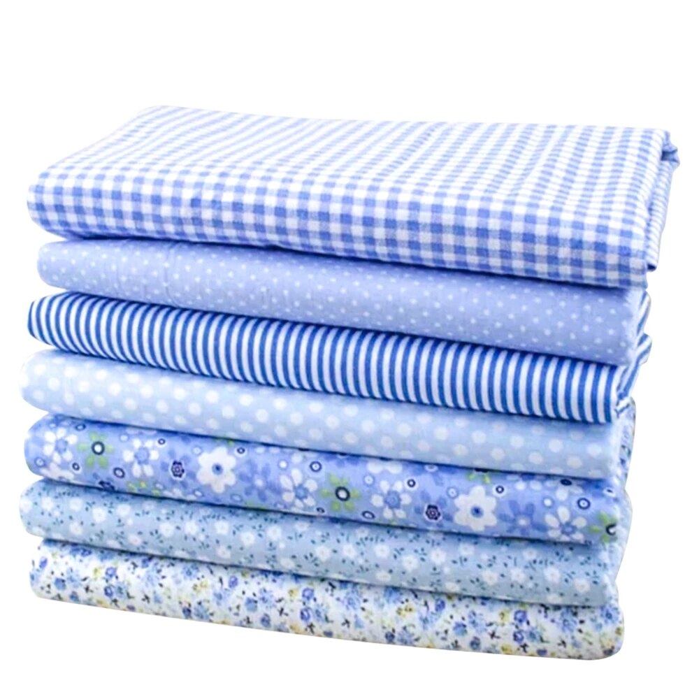 Booksew 7pcs 50cmx50cm Navy Blue Fat Quarters Cotton Fabric For DIY Sewing Patchwork Fabrics Tilda Cloth Telas Tecido Tulle