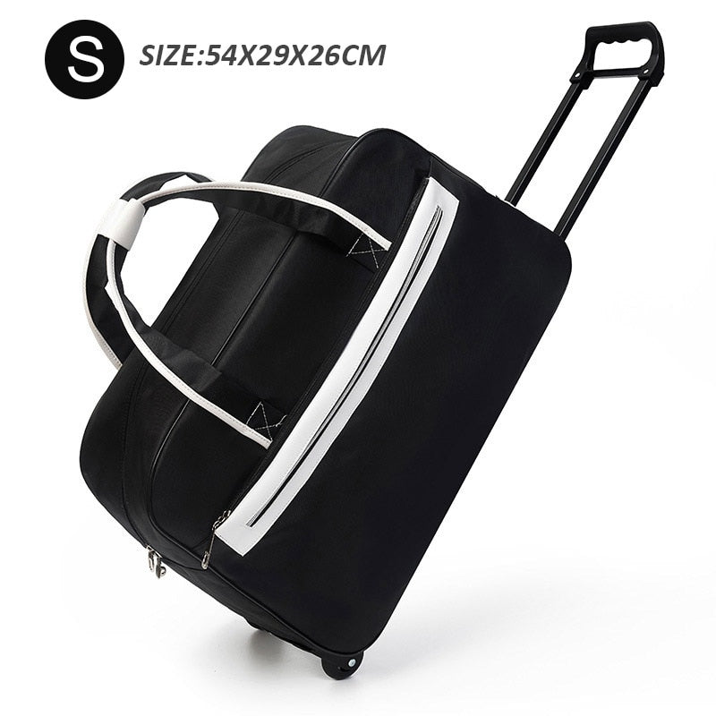 Striped Carry-Ons Bag Waterproof Nylon Trolly Bag For Traveling Men Travel Bags Foldable Cabin Suitcase With Wheels XA225C