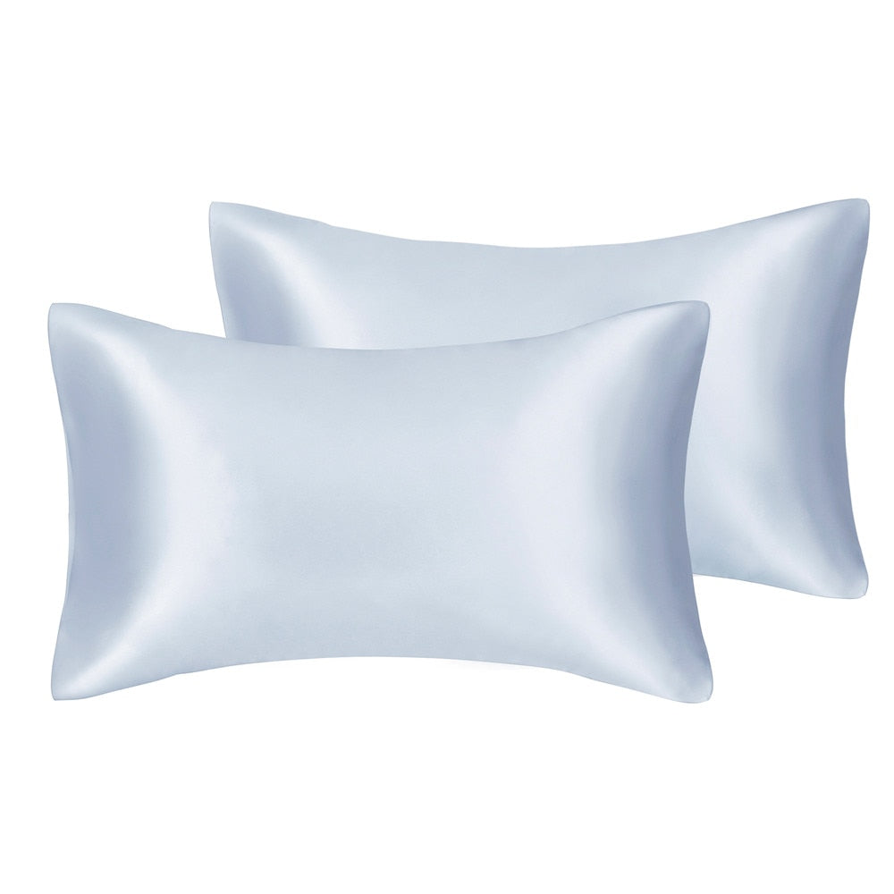Solid High Quality Silky Satin Skin Care Pillowcase Hair Anti Pillow Case Queen King Full Size Pillow Cover For Sleep