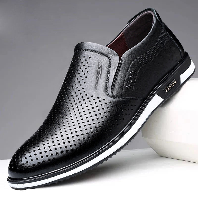2021 shoes Men's casual leather spring winter men's casual shoes breathable British leather shoes white leather shoes slip-on