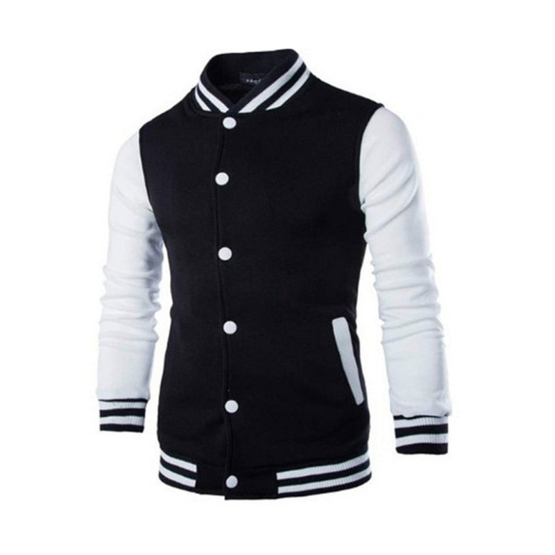 2021 New Arrival Single Casual Baseball Uniform Coat Male Bomber Jacket Men Rib Sleeve Brand Clothing Hot Sale Fleece Spliced