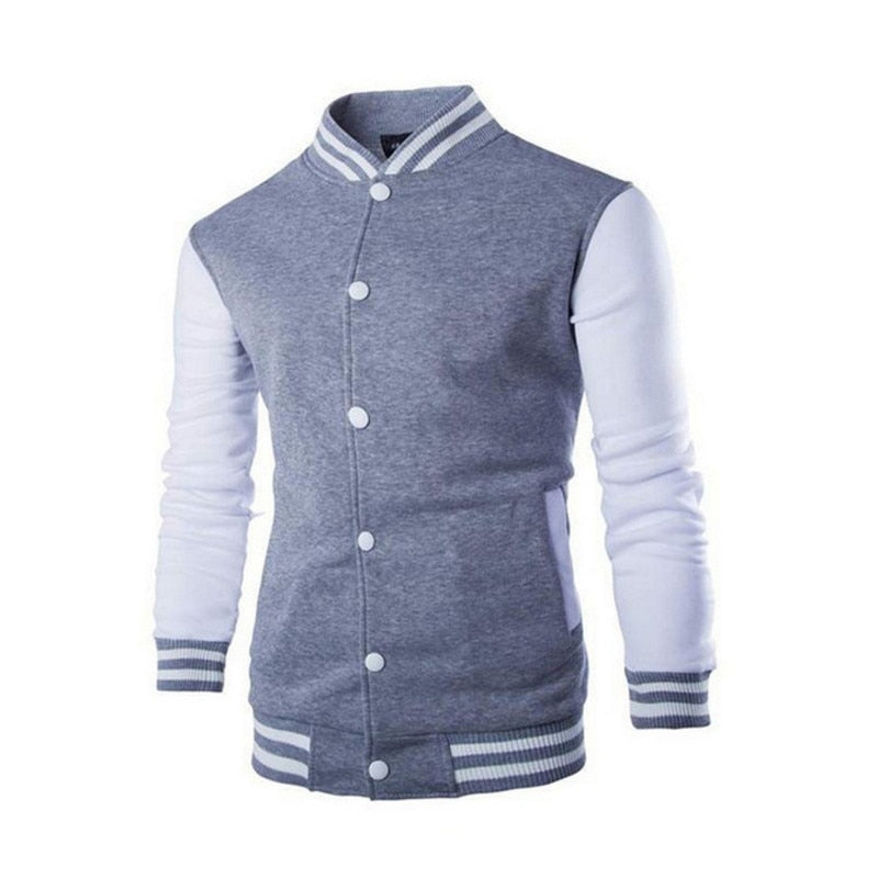 2021 New Arrival Single Casual Baseball Uniform Coat Male Bomber Jacket Men Rib Sleeve Brand Clothing Hot Sale Fleece Spliced