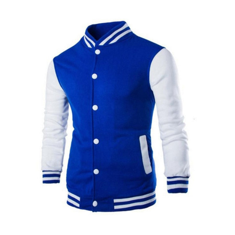2021 New Arrival Single Casual Baseball Uniform Coat Male Bomber Jacket Men Rib Sleeve Brand Clothing Hot Sale Fleece Spliced