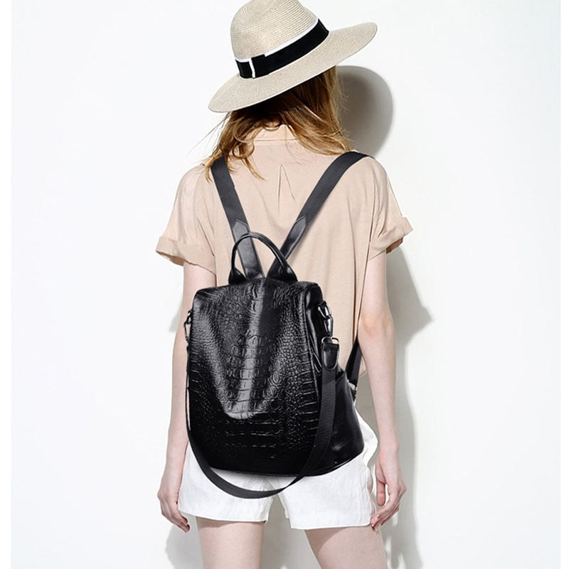 3-in-1 Women Backpacks Anti-theft Travel Backpack Soft Leather School Backpack Fashion School Bags Shoulder Bags for Women 2021