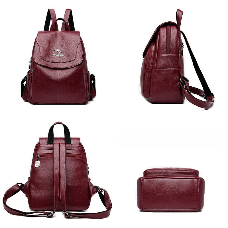 2021 Bagpack Women Leather Backpack Designer Shoulder Bags For Women BackPack School Bags For Teenage Girls Mochila Feminina