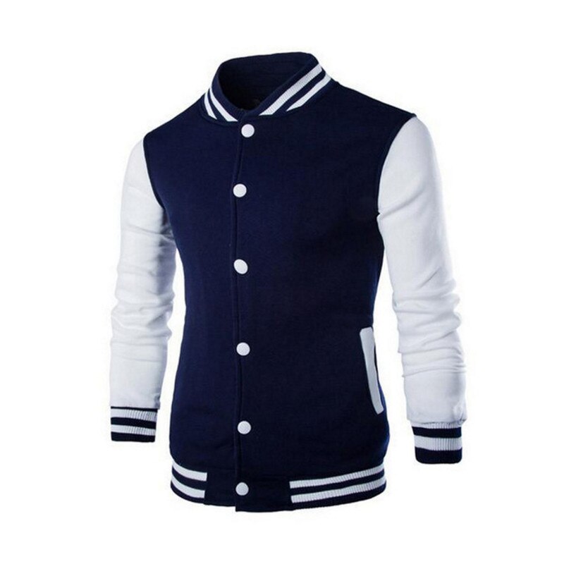 2021 New Arrival Single Casual Baseball Uniform Coat Male Bomber Jacket Men Rib Sleeve Brand Clothing Hot Sale Fleece Spliced