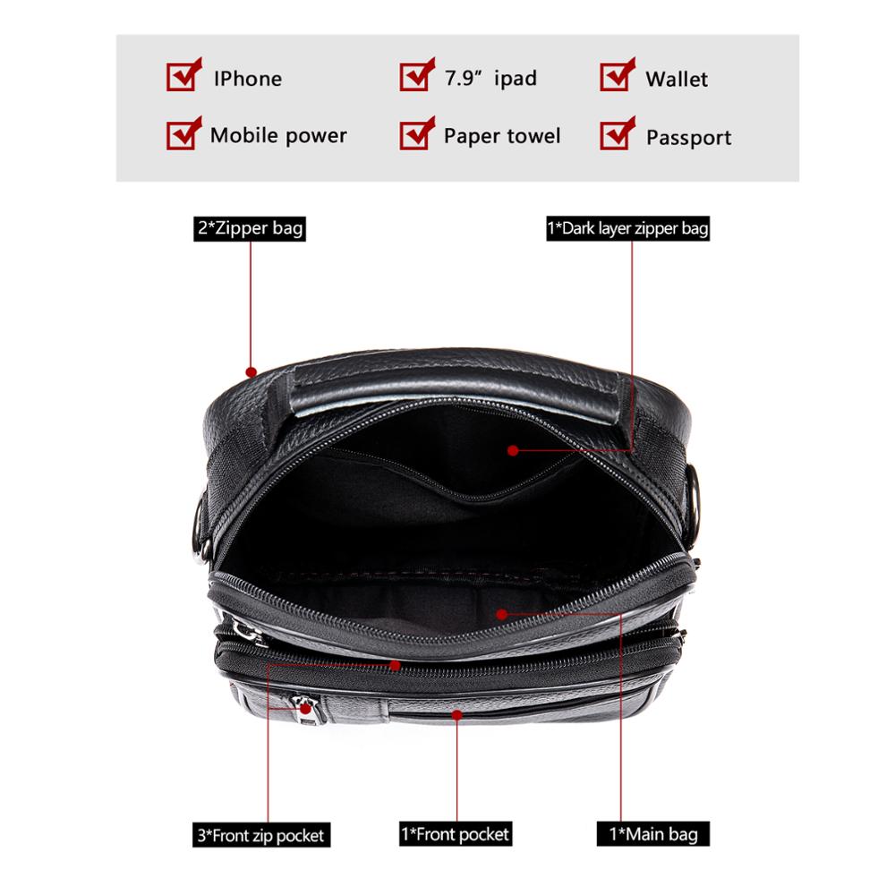 WESTAL Bag Men Leather Men's Shoulder Bags Over The Shoulder Man Messenger Crossbody Bags for Men for Camera ipad Handbags 7457