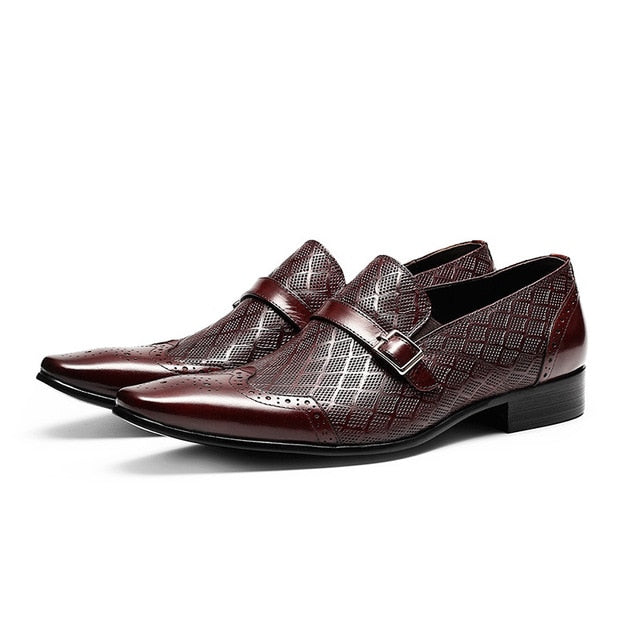 Italian Men's Formal Shoes Luxury Genuine Leather Handmade Black Wedding Soical Suit Buckle 2022 Autumn New Oxford Dress Loafers
