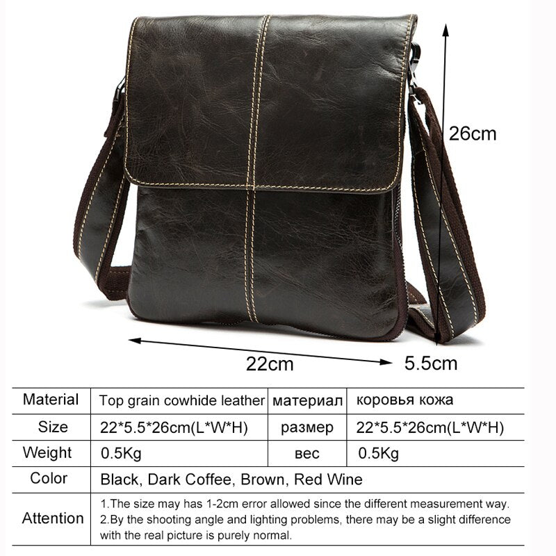 MVA Men's Shoulder Bag for Men Designer Bags Men's Genuine Leather Male Messenger Crossbody Bags Over The Shoulder Handbags 8006
