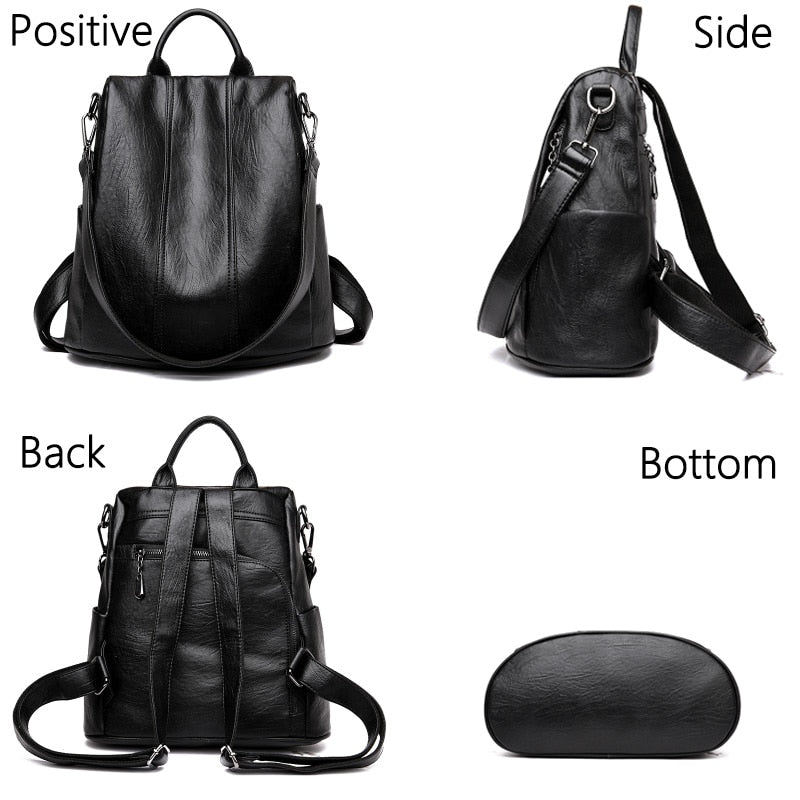 Women's Waterproof Anti Theft Leather Backpack 2022 Girls Shoulder Bags Multifunctional Large Capacity Travel Backpacks Mochilas