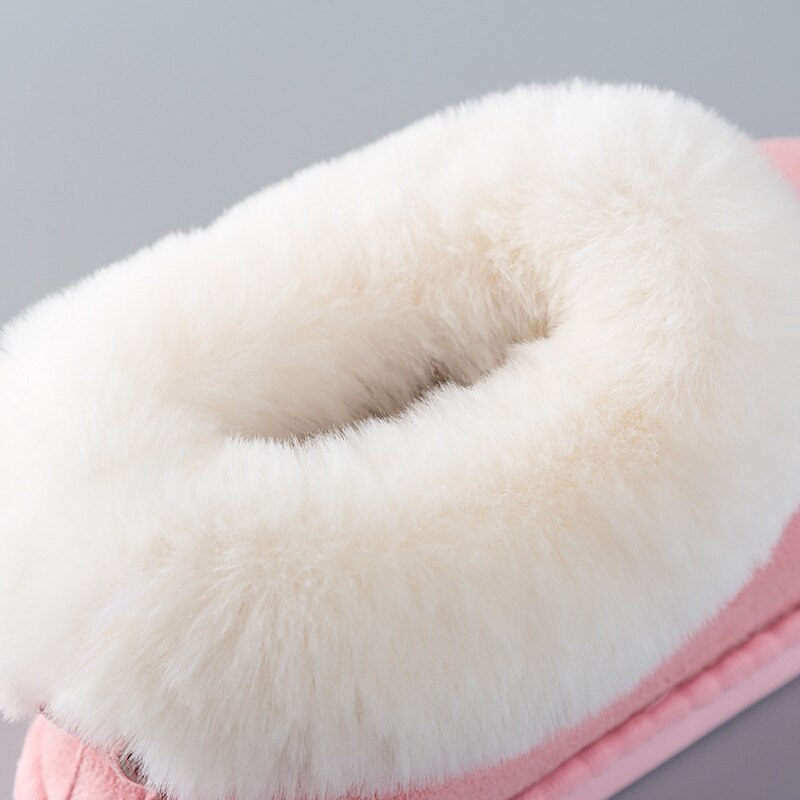 Women's Fluffy slippers Winter fur sliders house slippers for women Big size 14 warm non-slip Couple soft plush home shoes