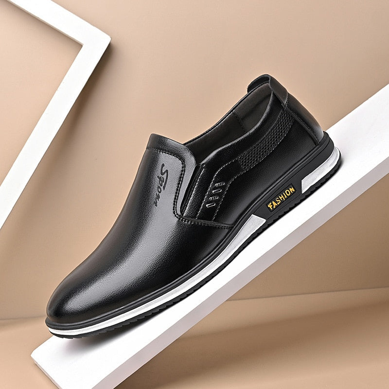 2021 shoes Men's casual leather spring winter men's casual shoes breathable British leather shoes white leather shoes slip-on